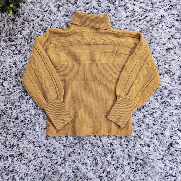Knitted Mustard Heavy Turtleneck Sweater NWOT - Picture 5 of 5